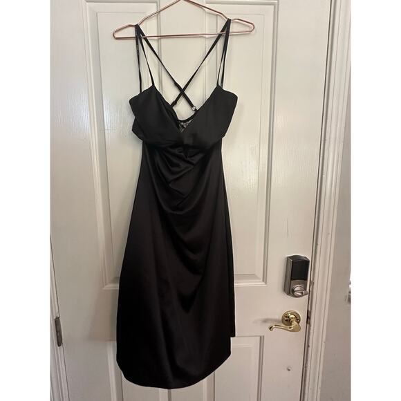 GUESS Women's Black Lace-Trim Sleeveless Slip Dress Size 6 - Picture 6 of 13